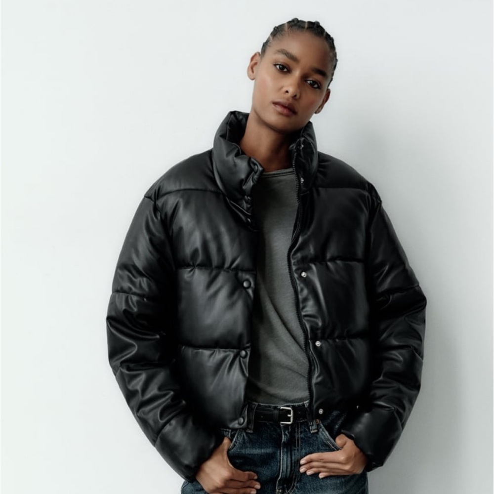 Faux Leather Puffer